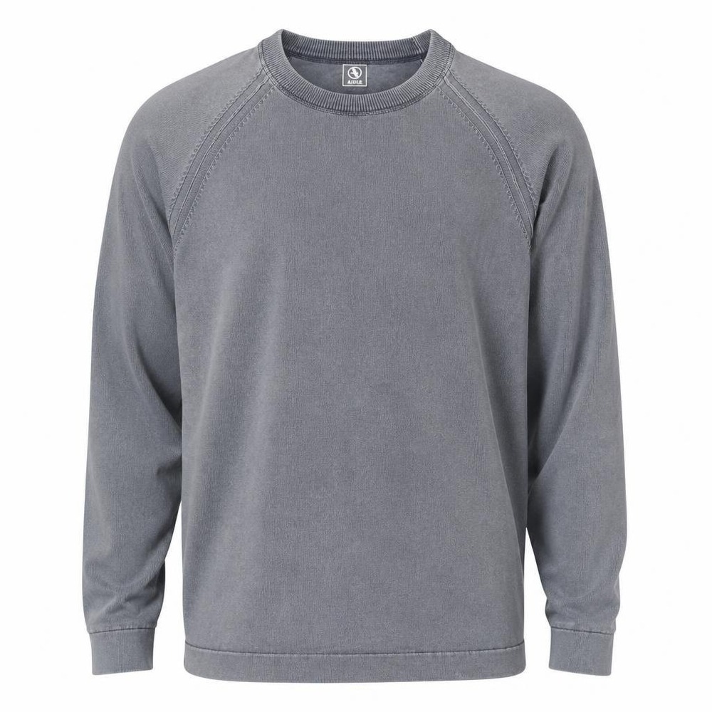 Aigle Sweatshirt Mens XL Gray Raglan Basic Gorpcore Mineral Wash Technical